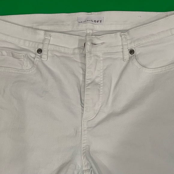 LOFT 
White Jean Shorts Distressed Cut-Offs - Picture 7 of 10